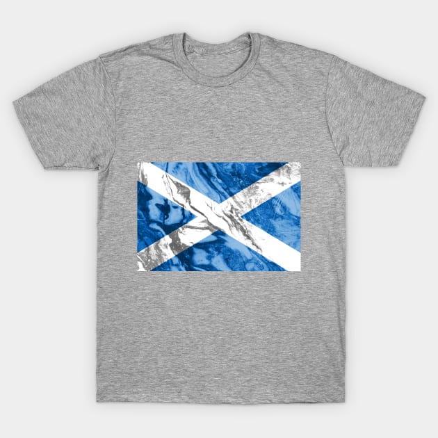 Flag of Scotland - Marble Texture T-Shirt by DrPen